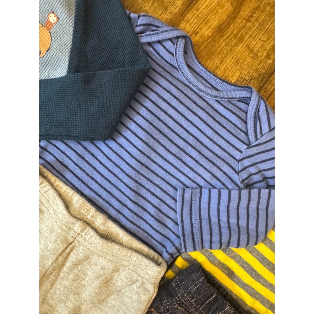 Baby Boy 3 Months Outfits Jeans Pants Long Sleeved Bodysuits‎ Shirts Clothes Lot - Picture 8 of 16